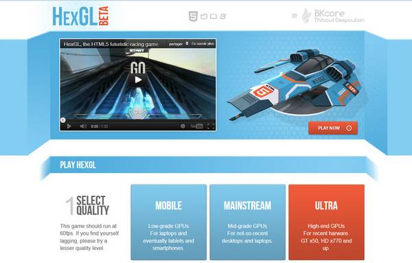 HTML5 websites : HexGL