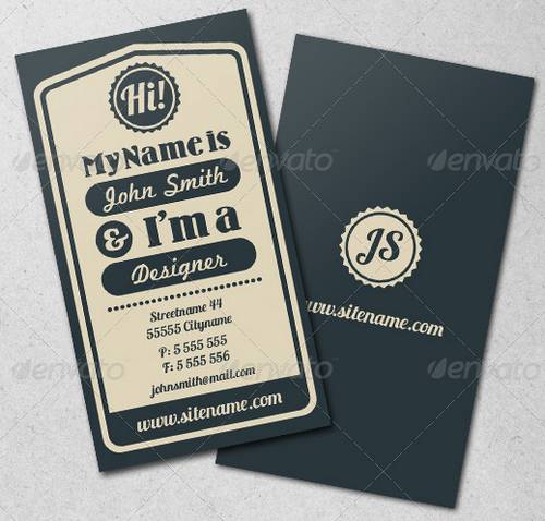 Vintage Typographic Business Card