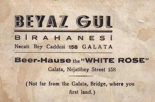 Vintage Business Card Beyaz Gul Turkey
