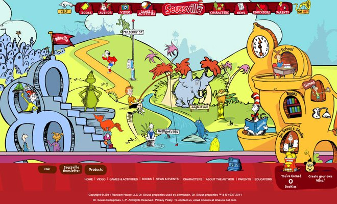 dr seuss seussville flash website