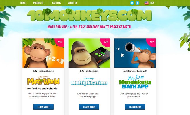 ten monkeys learning math website educational