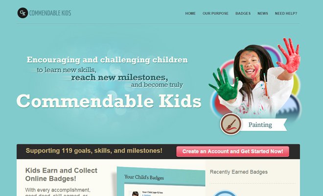 commendable kids website layout design