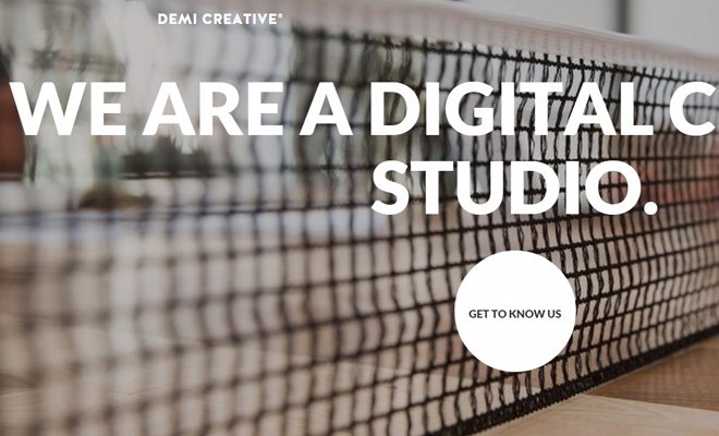 demi creative agency website layout