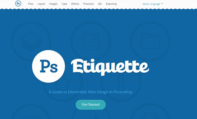 photoshop etiquette website header design