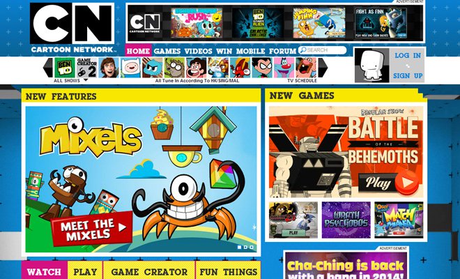 cartoon network south east asia website header