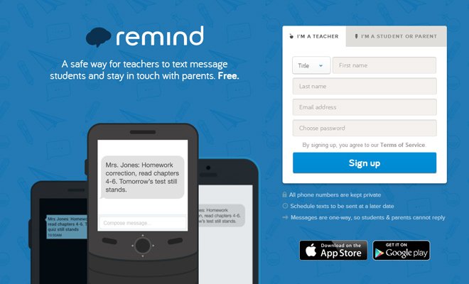 remind 101 blue header chat interface