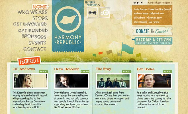 harmony republic website header texture