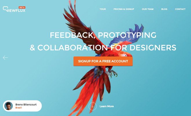 viewflux feedback prototyping website header dynamic