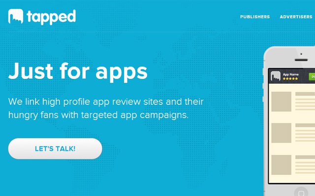 blue tapped mobile ios app landing page
