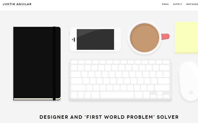35 bố cục web sử dụng thiết kế phẳng cho đồ họa và icon justin aguilar designer website flat portfolio