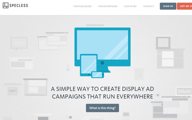 35 bố cục web sử dụng thiết kế phẳng cho đồ họa và icon specless mobile responsive banner ads network