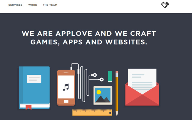 35 bố cục web sử dụng thiết kế phẳng cho đồ họa và icon clean flat icons applove website layout