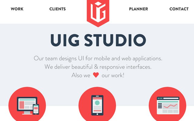 uig studio website flat icons design