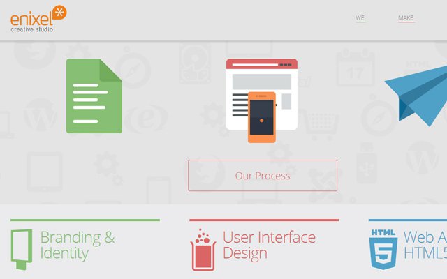 enixel creative studio website layout