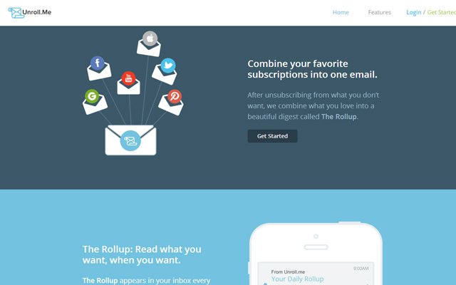 35 bố cục web sử dụng thiết kế phẳng cho đồ họa và icon unroll me clean up inbox simple startup