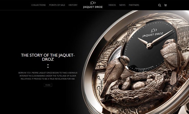 jaquet droz dark scrolling header navigation