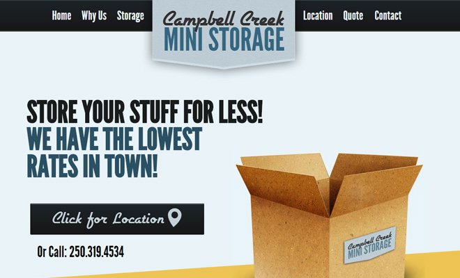 campbell creek mini storage website layout