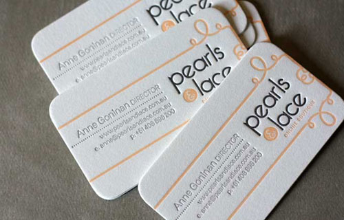 Pearls and lace Round Corners Business Card