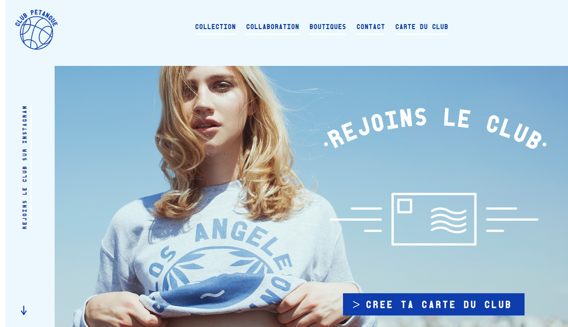 Club Petanque in 25 Examples of Using White Color in Web Design