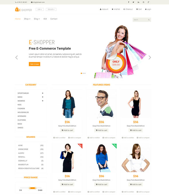 ecommerce shopping html template