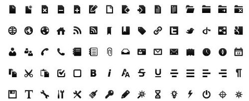 Black & White Toolbar Icon Set