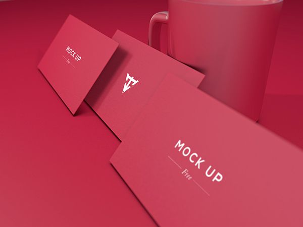 6 Business Cards Mock Up - FREE PSD