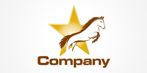 jumping horse logo psd