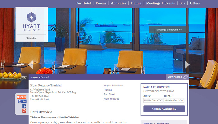 trinidad tobago hotel website design
