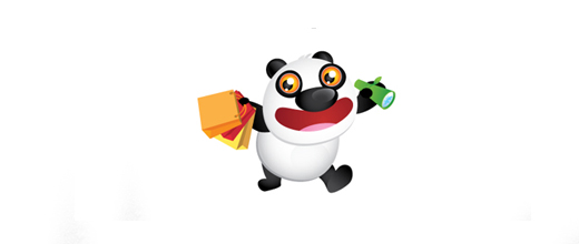 Online shop panda logo design examples ideas