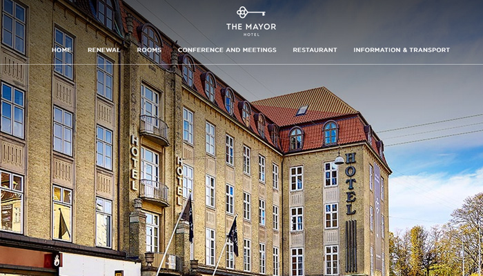 denmark the mayor hotel website layout
