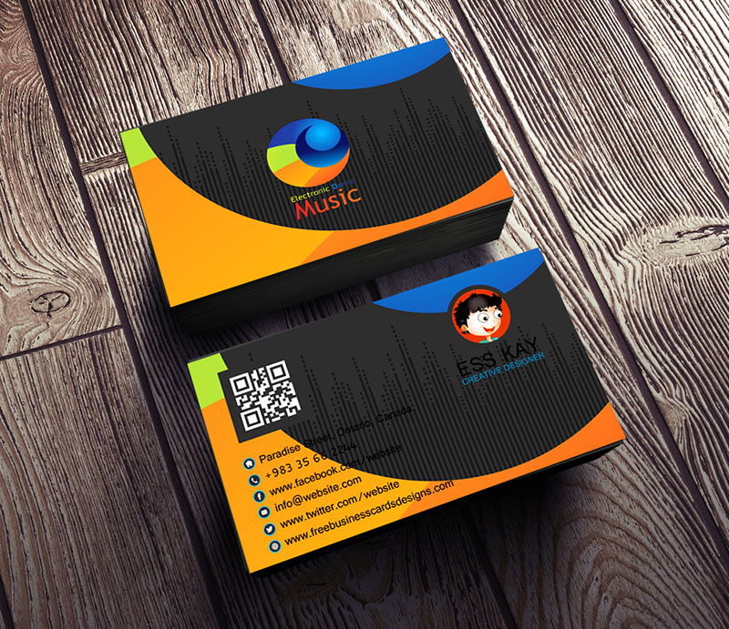 Electronic-Dance-Music-Business-Card-With-QR-Code-2015