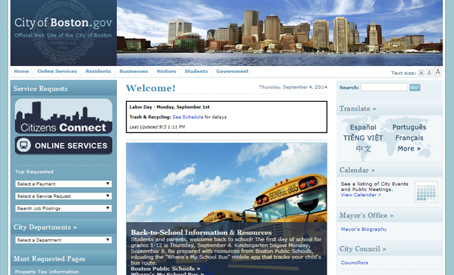 city of boston massachusetts website