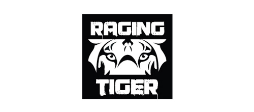 Raging black white tiger logo design ideas