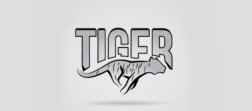 Hình ảnh chúa sơn lâm oai dũng trong 40 mẫu logo Grey running tiger logo design ideas