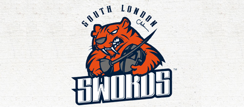 Fencing sword tiger logo design ideas