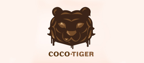 Brown coco tiger logo design ideas