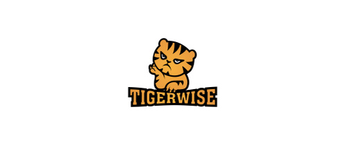 Hình ảnh chúa sơn lâm oai dũng trong 40 mẫu logo Cute orange tiger logo design ideas