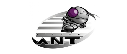 Silver robot cool ant logo design ideas
