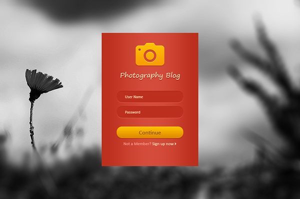 Blog login form PSD