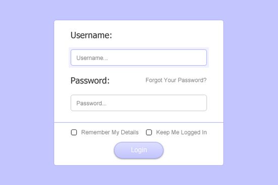 Login Form PSD