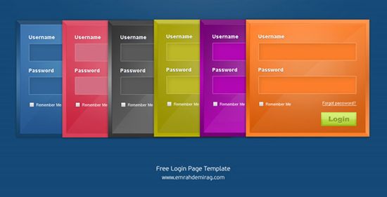 Login Forms Free PSD