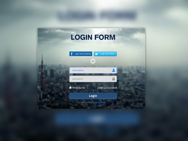 Login Form with Transparent Background