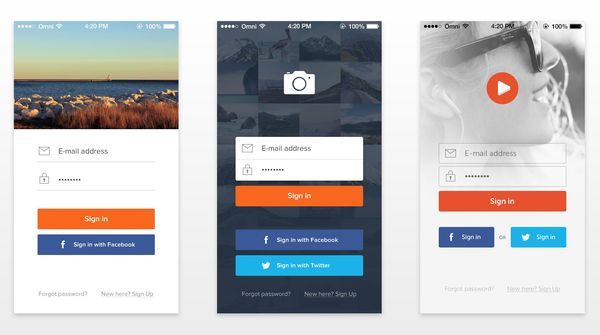 7 sign in screens for apps
