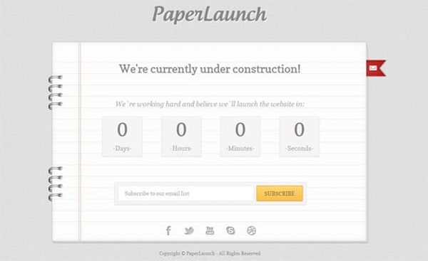 thiet ke web under construction/coming soon PaperLaunch