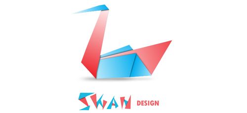 Origami Swan Logo in Photoshop