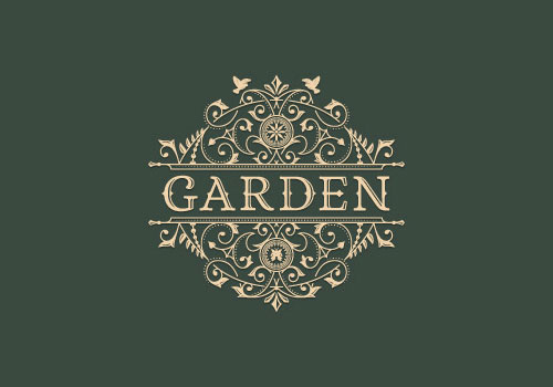 Decorated-garden thiet ke logo vintage