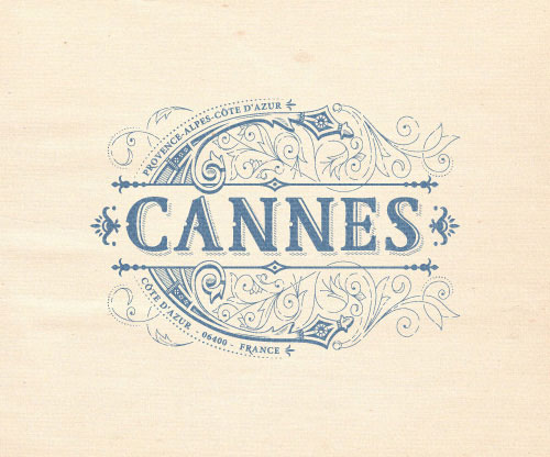 cannes thiet ke logo vintage