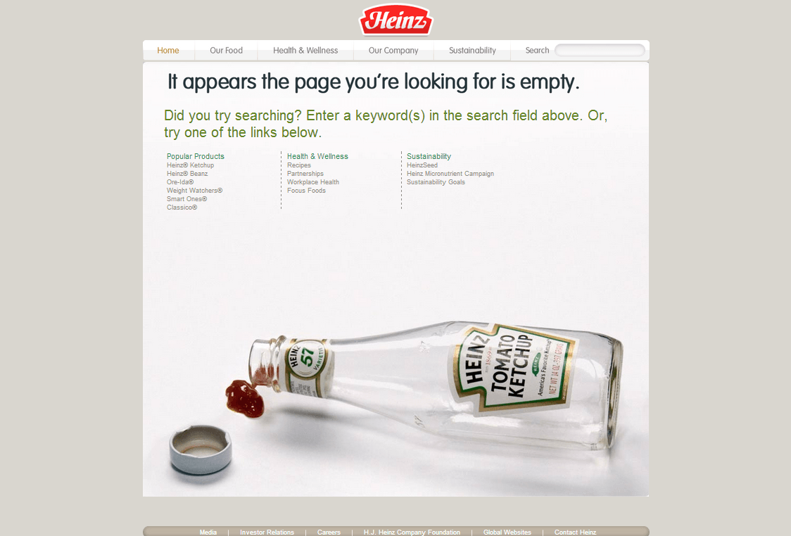 Heinz thiet ke web 404