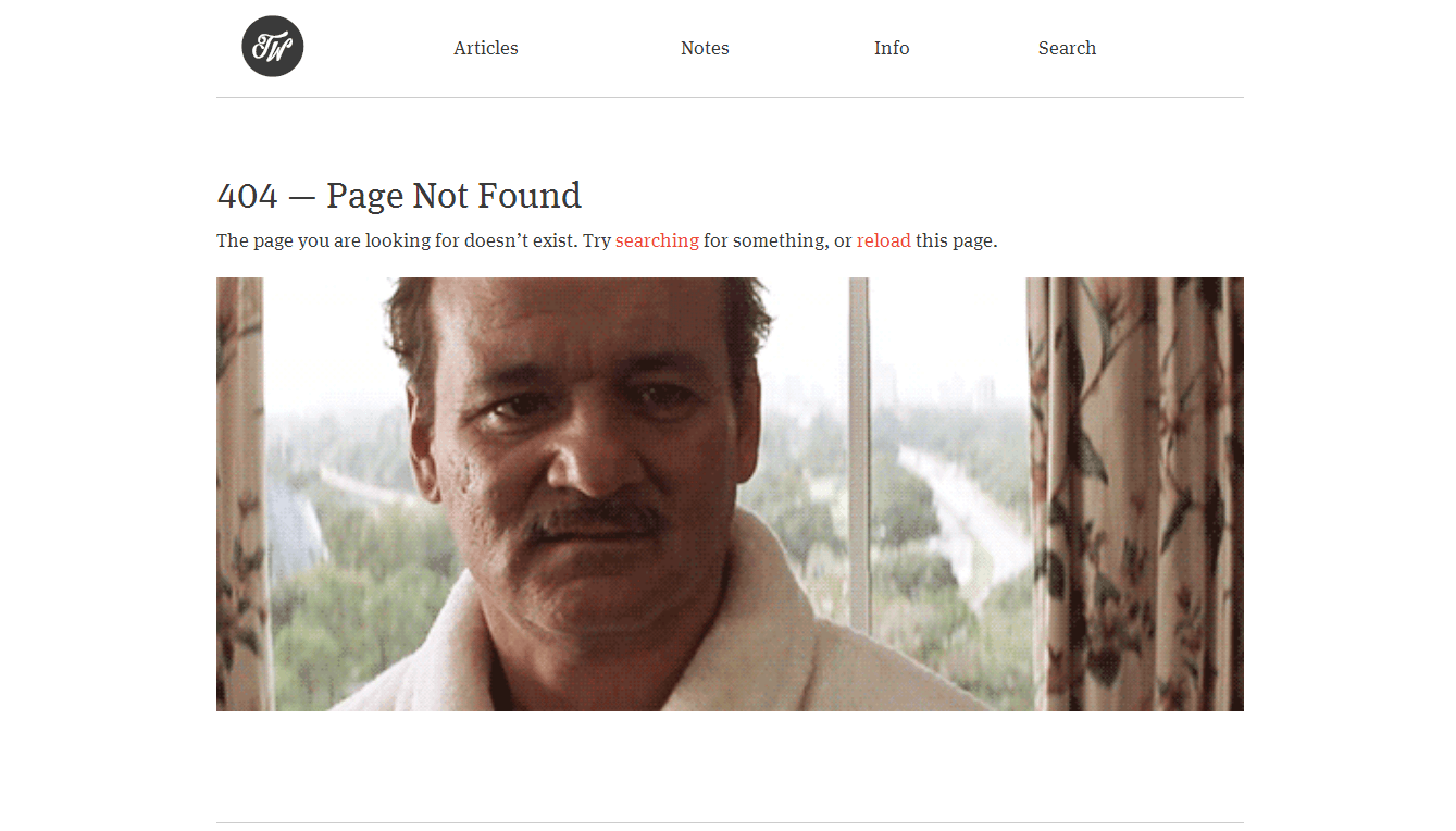 Trent Walton thiet ke web 404