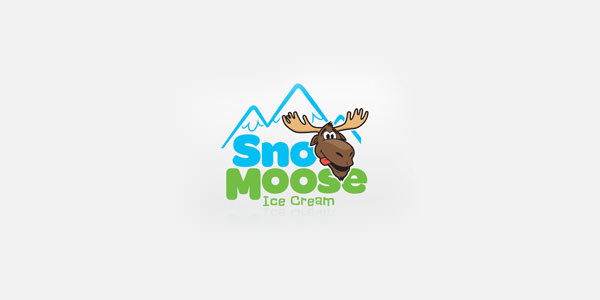 Snomoose Ice Cream thiet ke logo nha hang